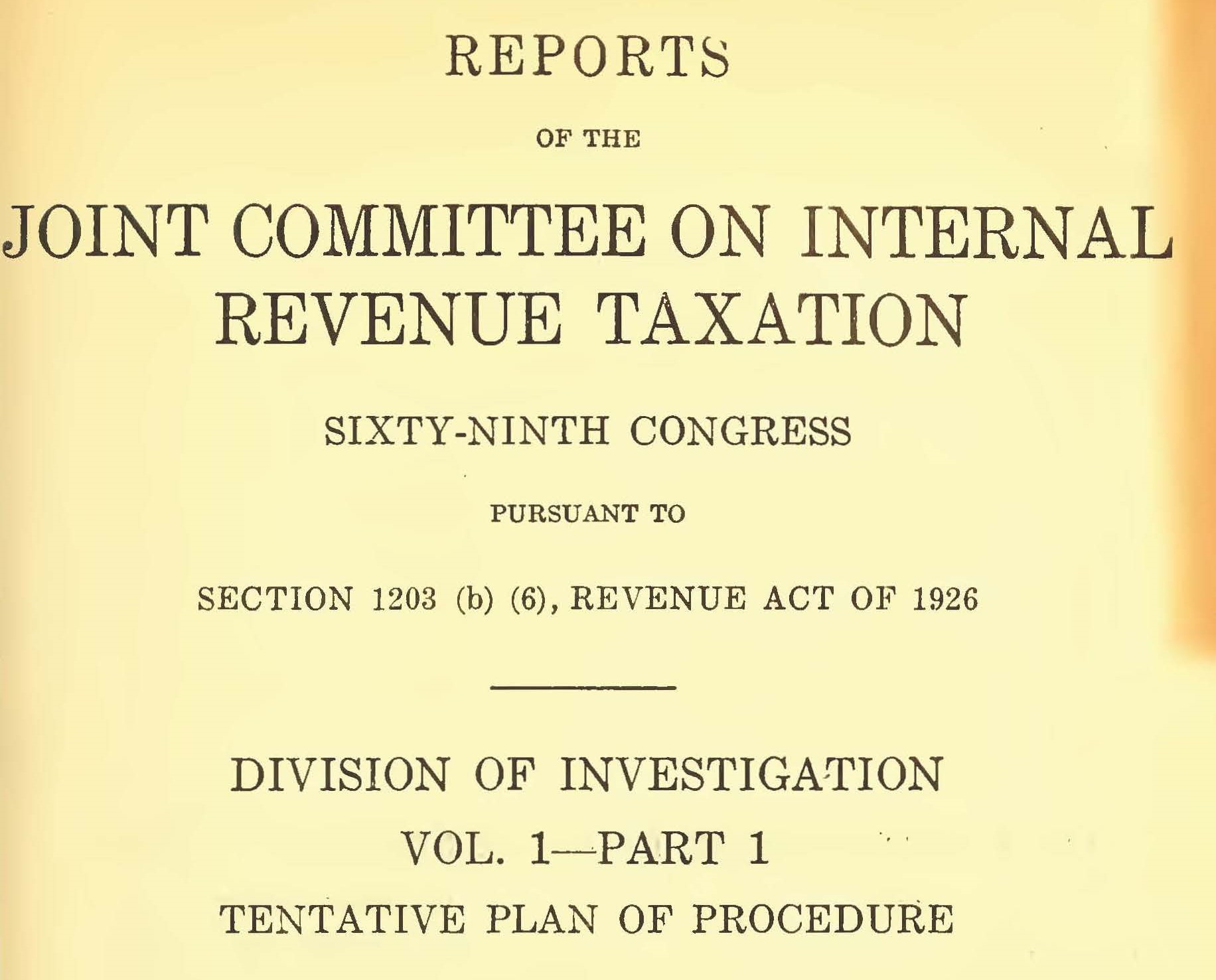 Revenue Act of 1926 Earth Track